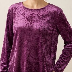 Newport News Vintage 90s Purple Velvet Long Sleeve Blouse Large